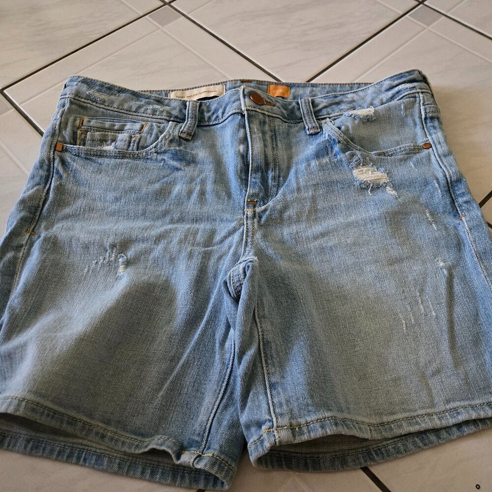 Pilcro and the Letterpress Anthropologie Jean Shorts Light Blue 30
